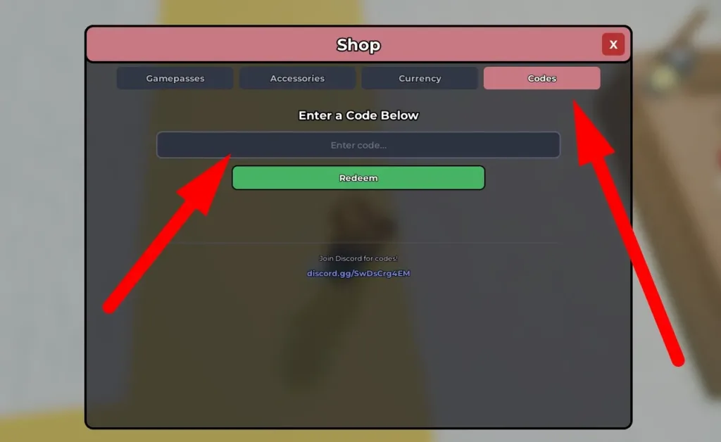 How to redeem Faith Incremental codes, step 2