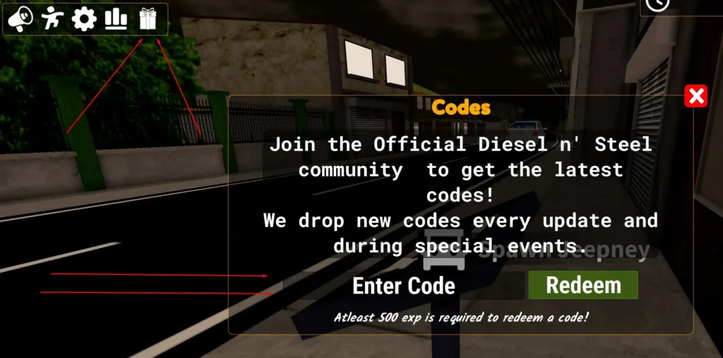 Redeeming Steel n' Diesel codes in Roblox
