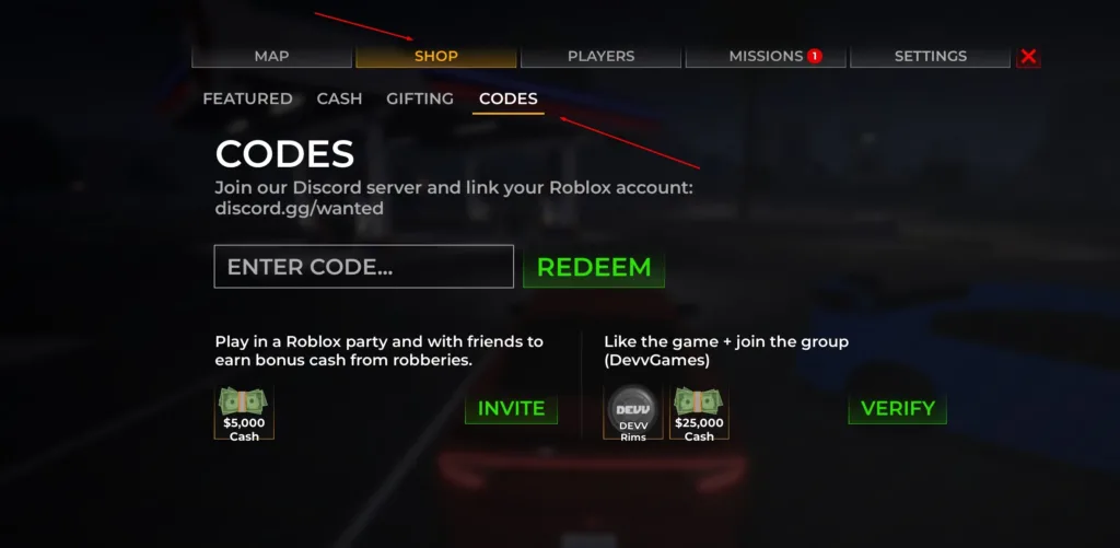 How to redeem Wanted codes